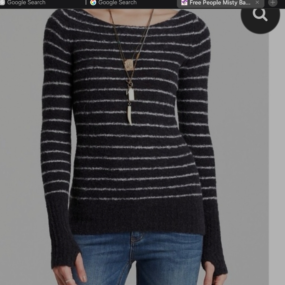 Striped Black and Gray Women's Sweater